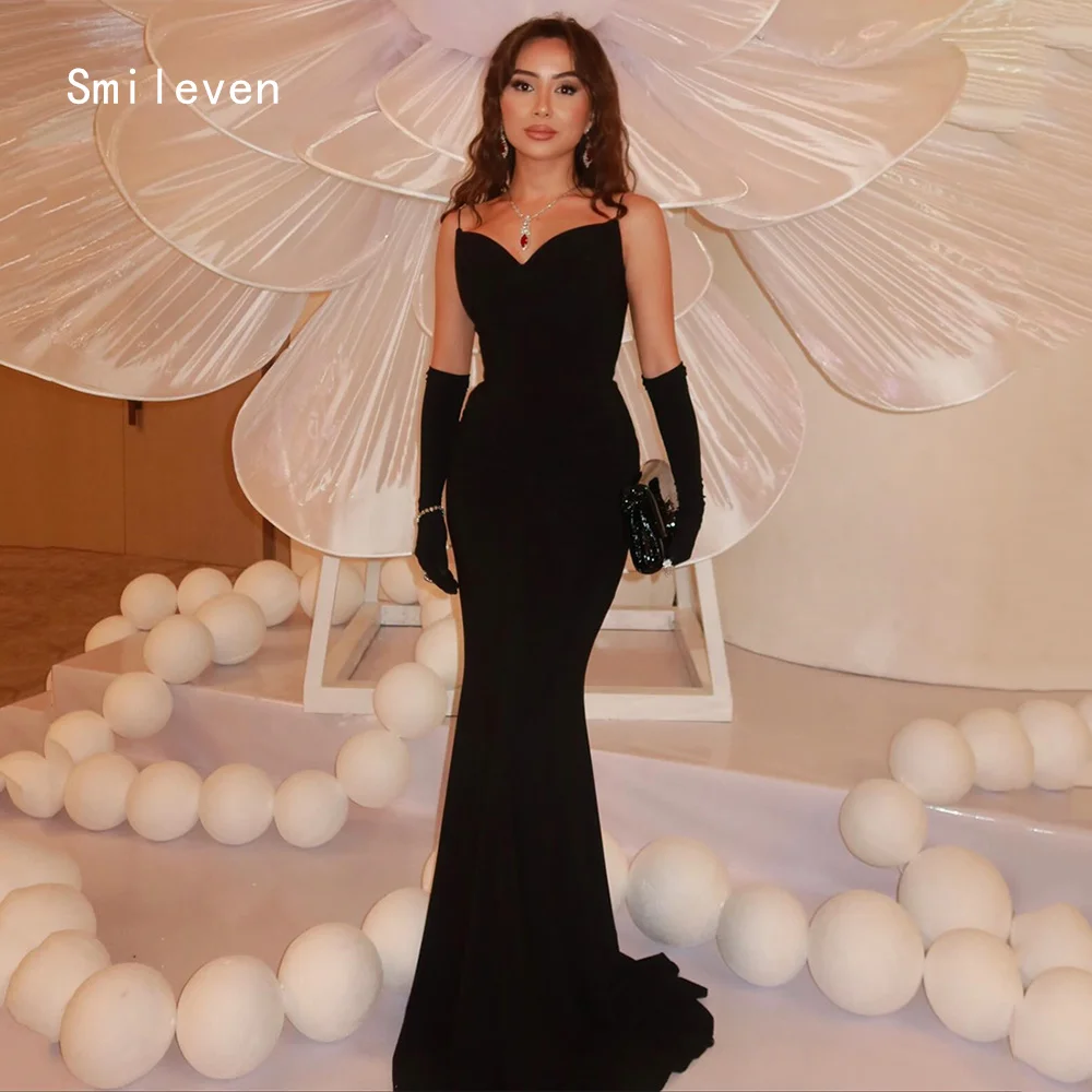 

Smileven Luxury Black Mermaid Prom Dress Spaghetti Strap Party Gowns Sweetheart Formal Occassion Dress Customized 2026