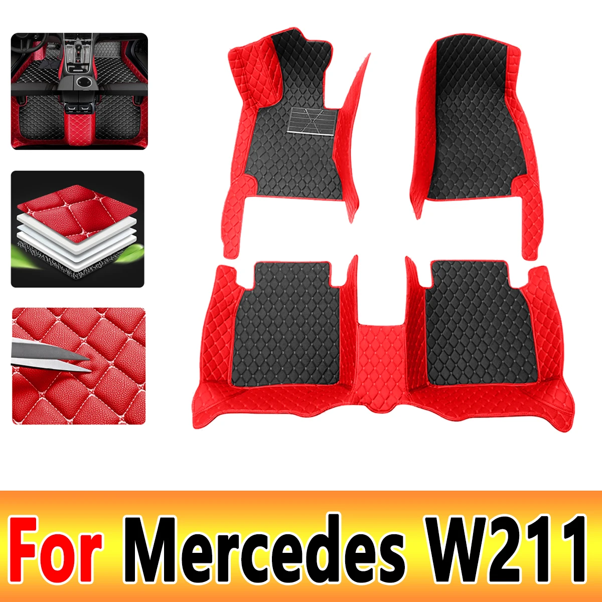 

Car Floor Mats For Mercedes W211 2005-2009 DropShipping Center Auto Interior Accessories 100% Fit Leather Carpets Rugs Foot Pads