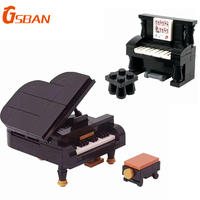 GSBAN Ideas Dreamered Piano Musical Model Building Blocks Toys For Children Toy Kids Gifts City Living Room Display Piano Chair