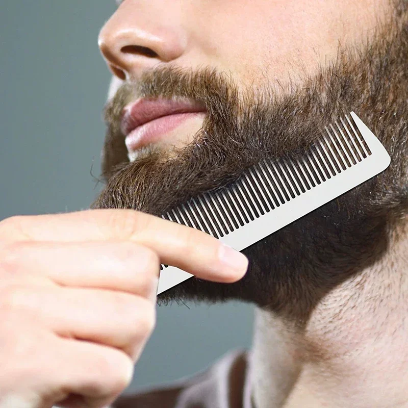 1PC Barber Professional Stainless Steel Hairdressing Comb Anti-static Men Haircut Clipper Ultra-thin Comb Salon Styling Tool