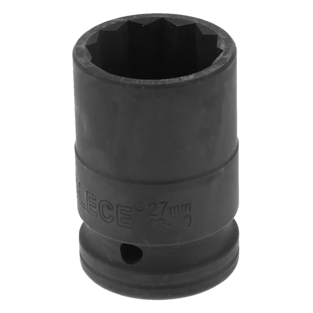 Heavy Duty 27mm Metric Impact Socket with 3/4 inch Drive, , Black