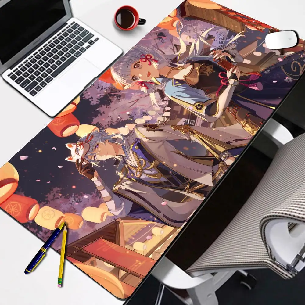 

Large PC Rubber Genshin Impact Kamisato Ayato Extended Pad Mousepad Anime Mouse Pad Gaming Accessories Office HD Keyboard Pad
