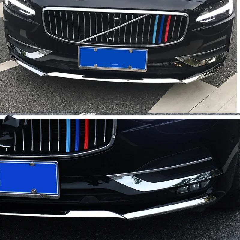 

Accessories For For Volvo S90 2017 2018 2019 2020 Stainless steel Chrome Front Bumper Protect Moulding Cover Trim 3PCS