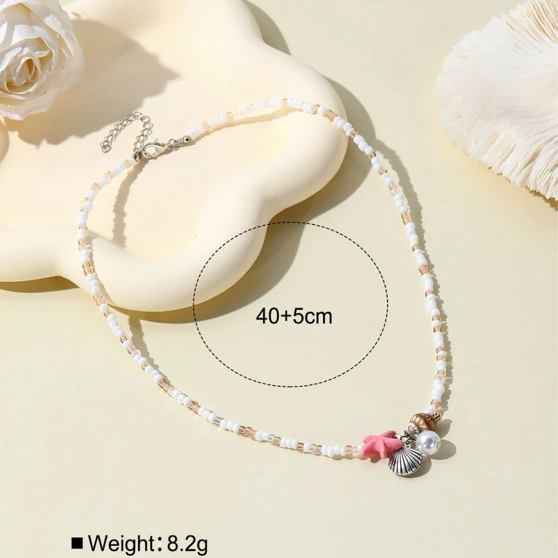 New Fashion Conch Shell Beads Necklace for Women Bohemian Starfish Pendant Necklace Spring Summer Beach Jewelry Accessories