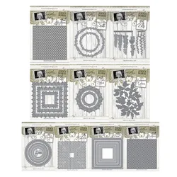 Heart Background Birthday Square Frames Leavs Dottie Metal Cutting Dies Stamps Stencil Scrapbooking Diary Embossing Diy Greeting