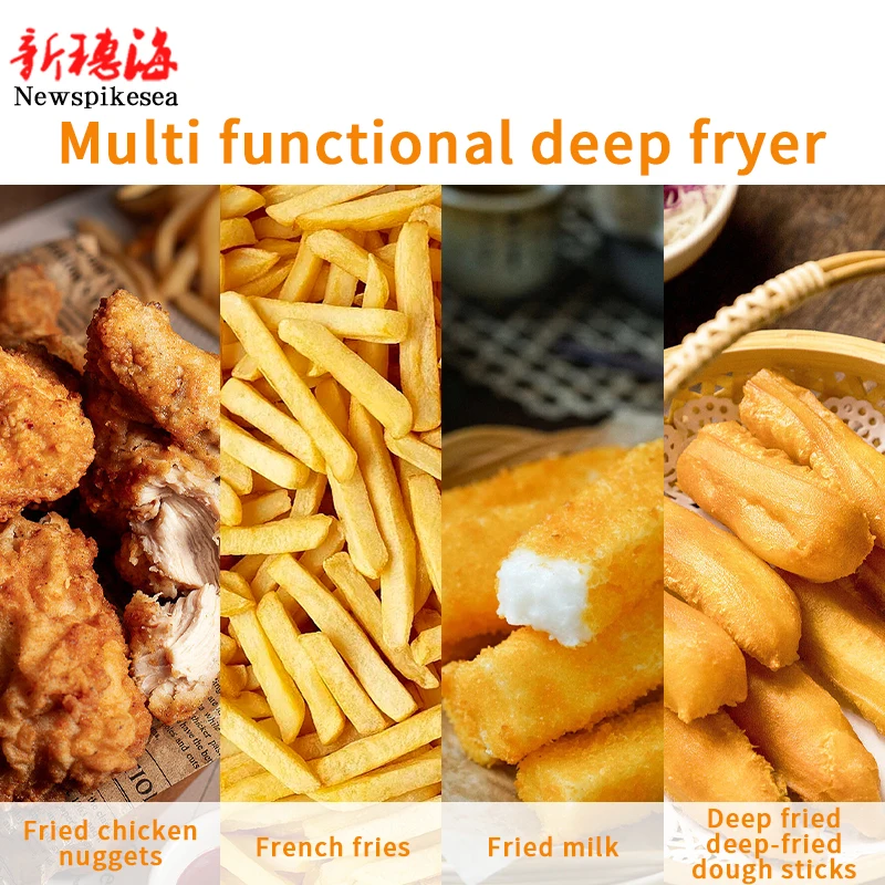 商業新オイルフライヤー電気フライヤーダブルオイルパンチキンフライヤー 2500 ワット多機能フライドポテト