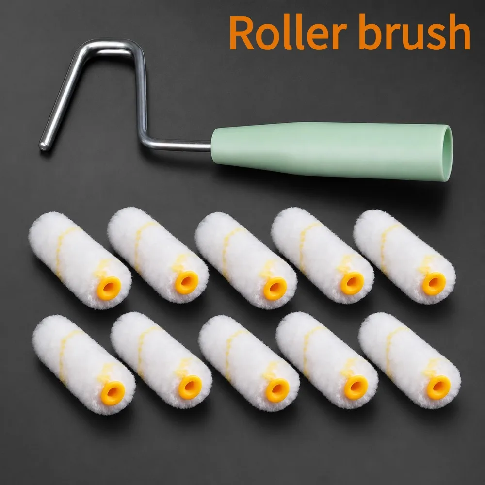 Paint Roller Brush Set Wall Smooth Finish Touch Up Painting Tool for Household Cabinet Door Trim Detail Repair