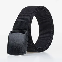 YKK Plastic Buckle Nylon Belt for Women and Men Metal-free Waist Belt Security Inspection Student Military Training Belt for Men