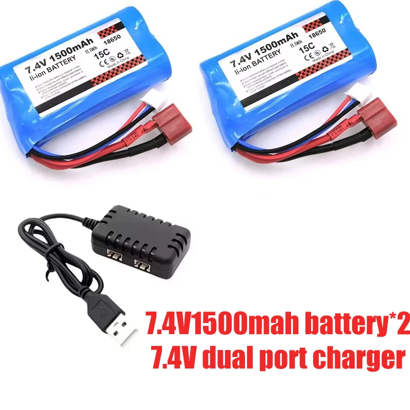 Batterie Lithium-ion originale USB 15C 2S 7.4V 1500mAh pour SCY-16101-16101Pro 1/16 R/C, pièces automobiles, batterie de voiture haute Performance