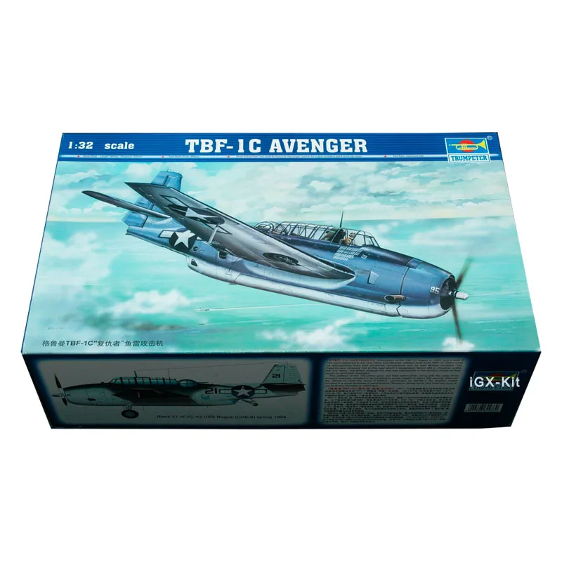 Plastic Toy Model Building Kit, Trumpeter 02233, Grumman TBF-1C Avenger Torpedo Ataque Aeronaves, Montagem Militar, Artesanato, 1:32