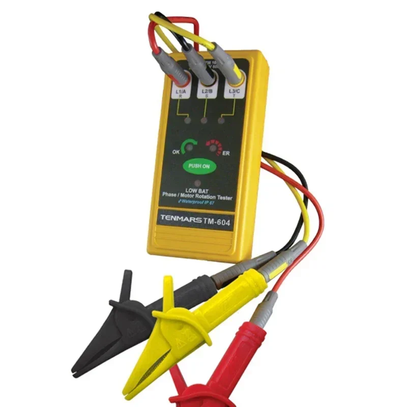

TM-604 Тестер вращения 3-фазного/двигателя Использование для проверки напряжения вращения двигателей. Трехфазная установка двигателя.