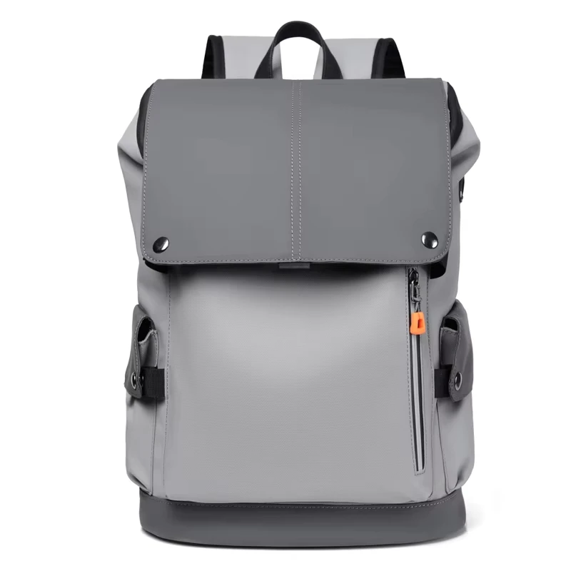 Sac à dos étanche en cuir PU pour hommes, grand sac d'ordinateur pour les affaires, sac à dos de chargement USB de style urbain pour hommes modernes