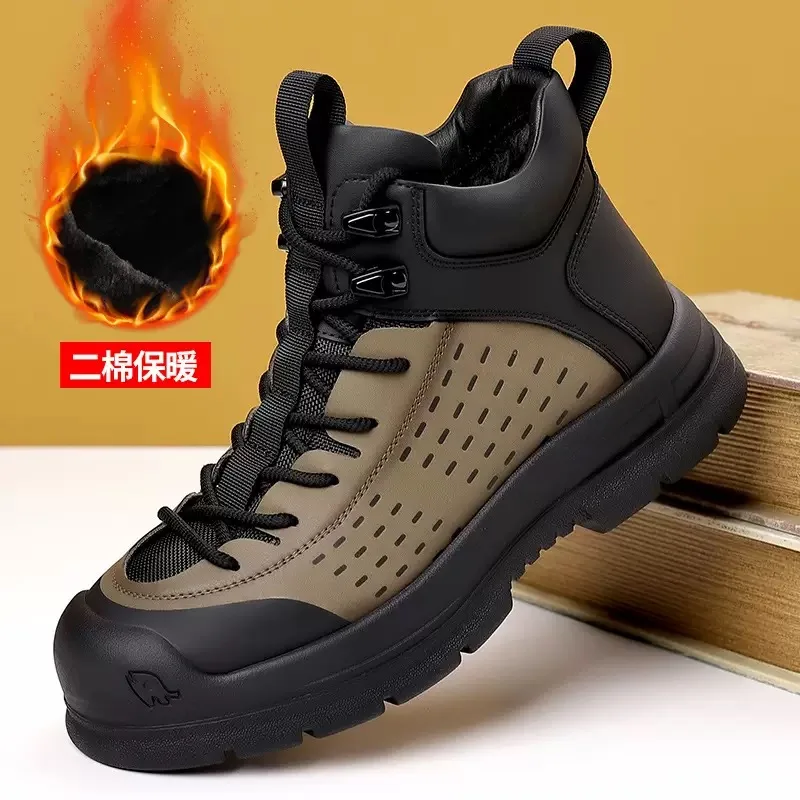 

Winter Workwear Boots for Men High Quality Leather Sneaker Designer Men Motorcycle Boot Stylish Men Snow Boots Zapatillas Hombre