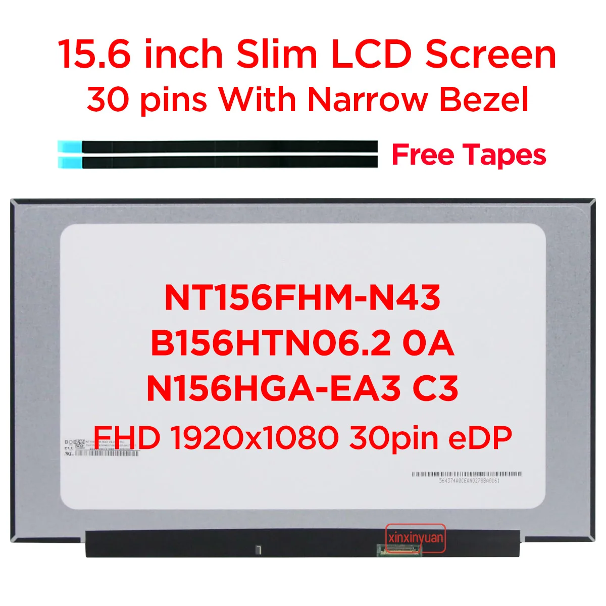 NT156FHM-N43 de pantalla LCD para portátil, accesorio para Lenovo V15, G3, E15, Gen4, ideapad 5-15, 15,6x1920, 30 Pines, 1080, N156HGA-EA3, compatible con B156HTN06.2