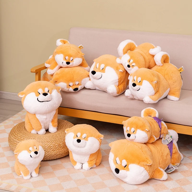 Kawaii Anime Smile Shiba Inu Series Plush Toys Soft Comfy Cute Posture Shiba Inu Doll Funny Accompany Doll For Children Pet Toys