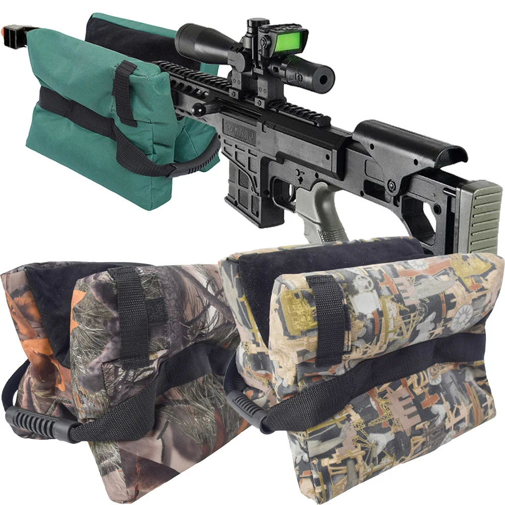 Tactical Green Camo Unfilled Front Rear Shooting Sandbag Rifle Support Bench Rest Rack Pouch for Hunting Shooting Equipment