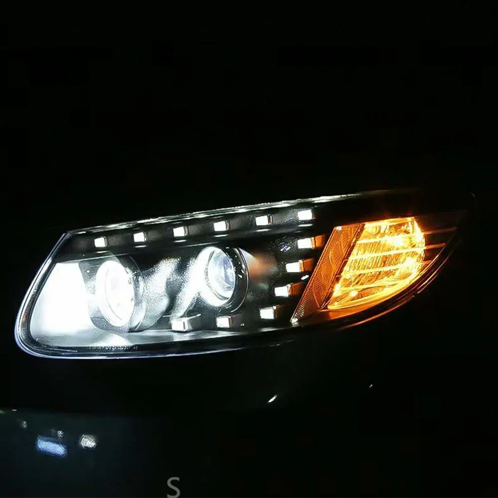 

Автомобильные передние фонари для Hyundai Santafe ix45 2006-2013, светодиодные автомобильные фары в сборе, обновление, высокое качество, линза для проектора Plug and Play