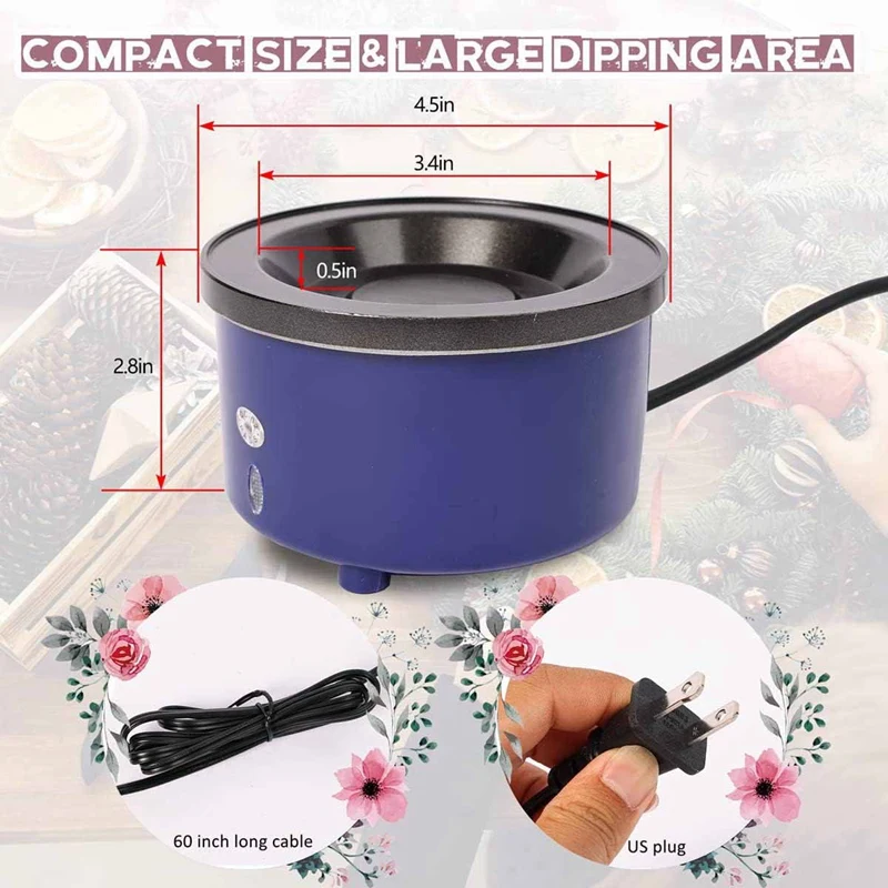 

LLCS-Glue Skillet For Crafting,Electric Hot Melt Adjustable Temperature Control Glue Pot For Glue Sticks Pellets US Plug Blue &