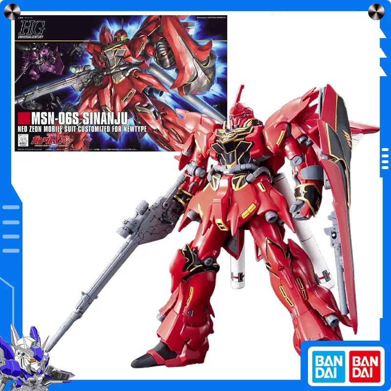 

Original Bandai Gundam UC (Unicorn) 1/144 HGUC MSN-06S Sinanju Anime Action Figure Assembly Model Collect Ornament Festival Gift