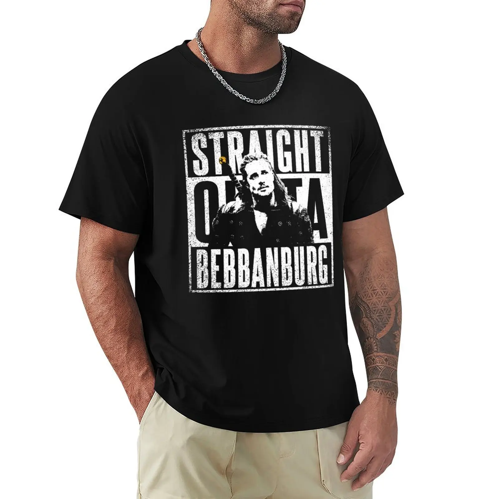 Straight Outta Bebbanburg Uhtred T-Shirt Basic Short Sleeve Cotton Blend T-Shirt