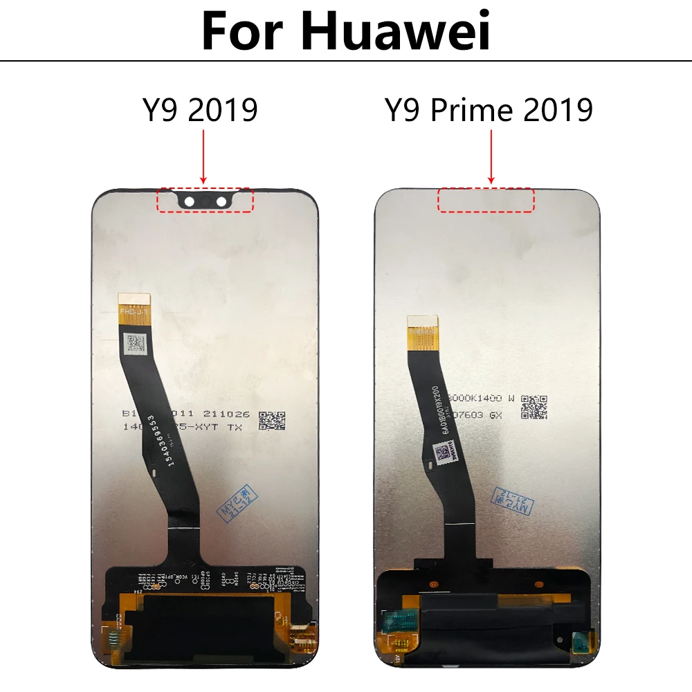 NEW Tested For Huawei Y9 Prime 2019 Y6P Y6 Y7 2018 Y70 Y9S LCD Display Touch Screen Digitizer Assembly Repair Part (No Frame)