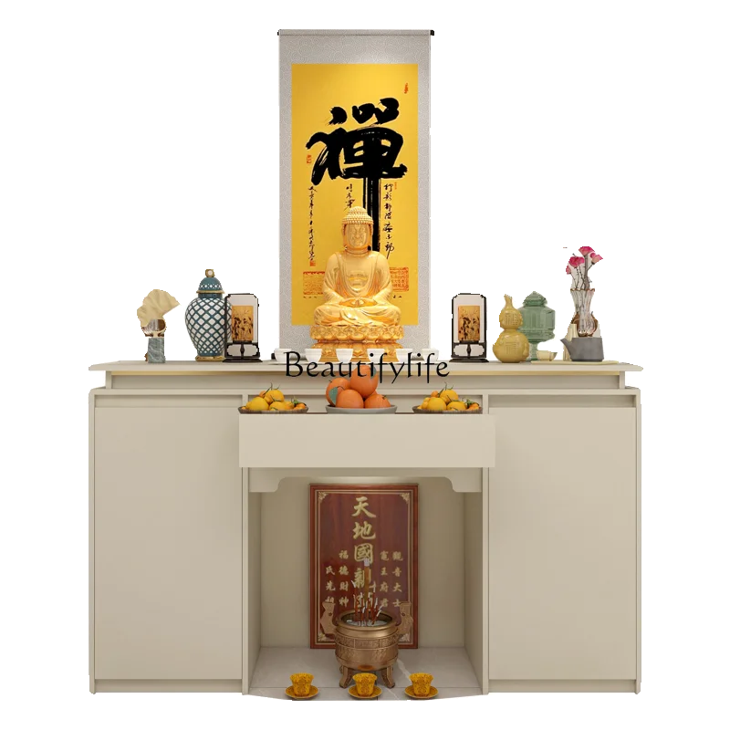 

Shrine offering table Household temple incense burner Shrine simple self-built house Land public table