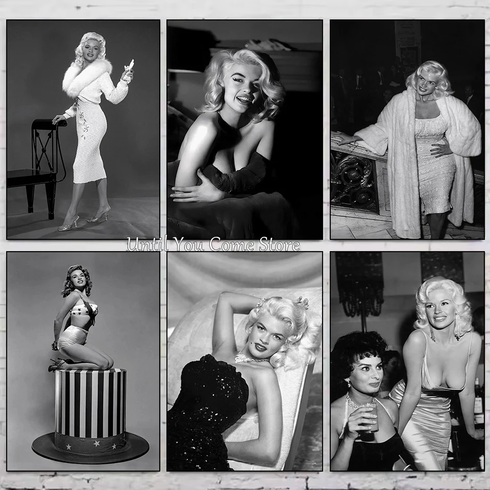 Póster Vintage de actriz Jayne Mansfield, lienzo impreso, imágenes para el hogar, sala de estar y pared del dormitorio, decoración moderna sin marco