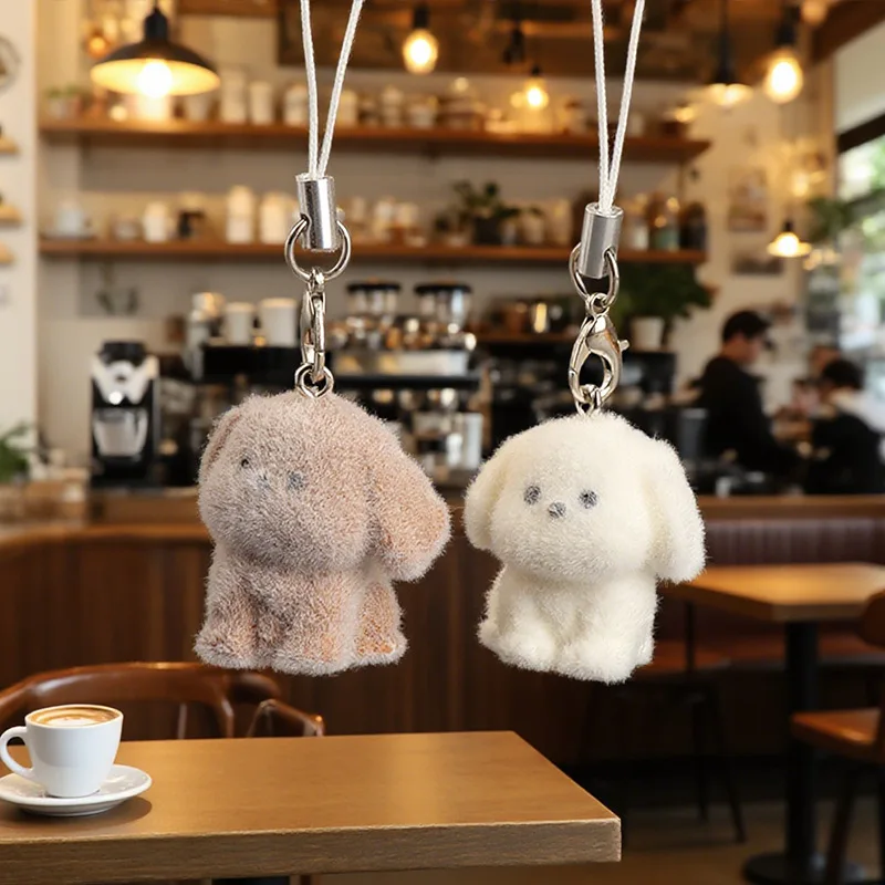 Simpatico ciondolo cane 3D peluche resina mini bambola portachiavi fai da te accessori accessori per telefoni cellulari portachiavi peluche 1 pz