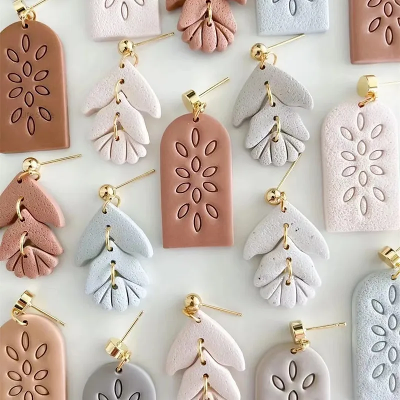 New Soft Pottery Handmade Earrings Cutting Mold Polymer Clay Mini Flower DIY INS French Earrings Jewelry Pendant Embossing Tool