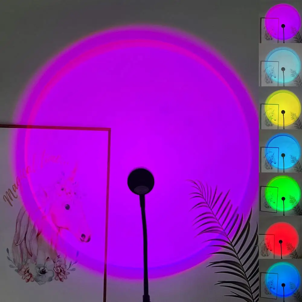 

Decoration Tik Tok Live USB Powered Atmosphere Night Light Rainbow Projector Lamp Photography Background Lights Sunset Lamp