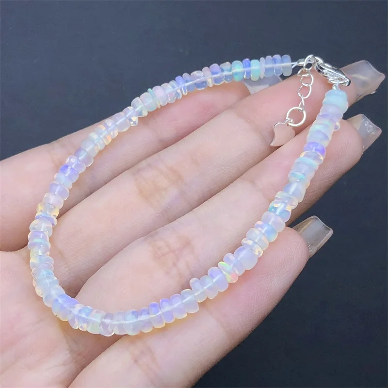 4MM Natural Colored Opal Bracelet Gemstone Round Bead Crystal Healing Gemstone Bracelet Jewelry Gift 1PCS