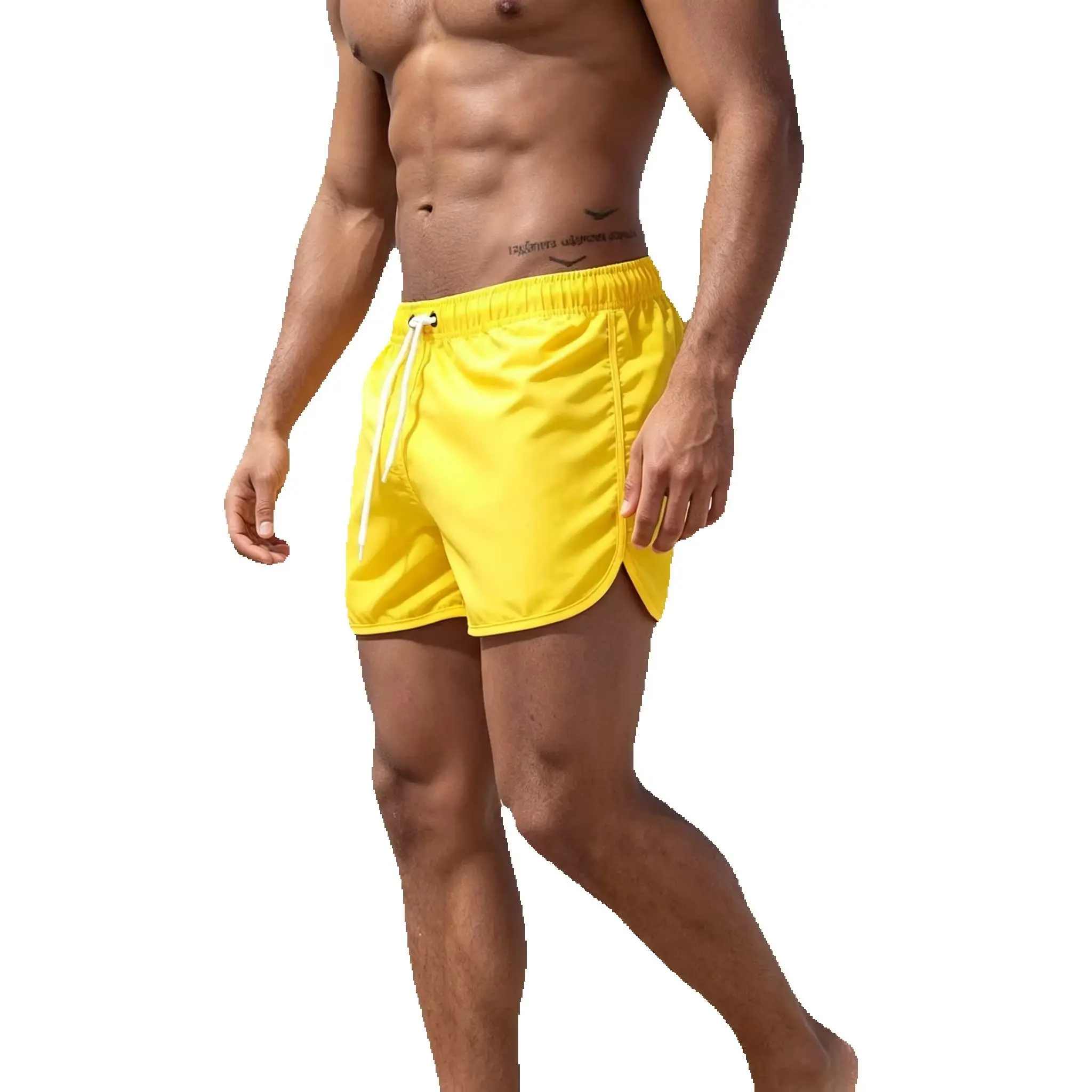Men's Swim Trunks Beach Shorts Drawstring with Mesh Lining Elastic Waist Plain Breathable Soft Casual Daily Streetwear2026