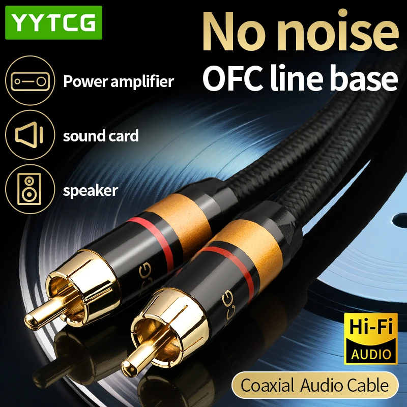 

HiFi Digital Audio Coaxial Cable 75Ω Hi-End Stereo Audio Rca to Rca Male SPDIF Coaxial Cable for DVD Projector TV Speaker