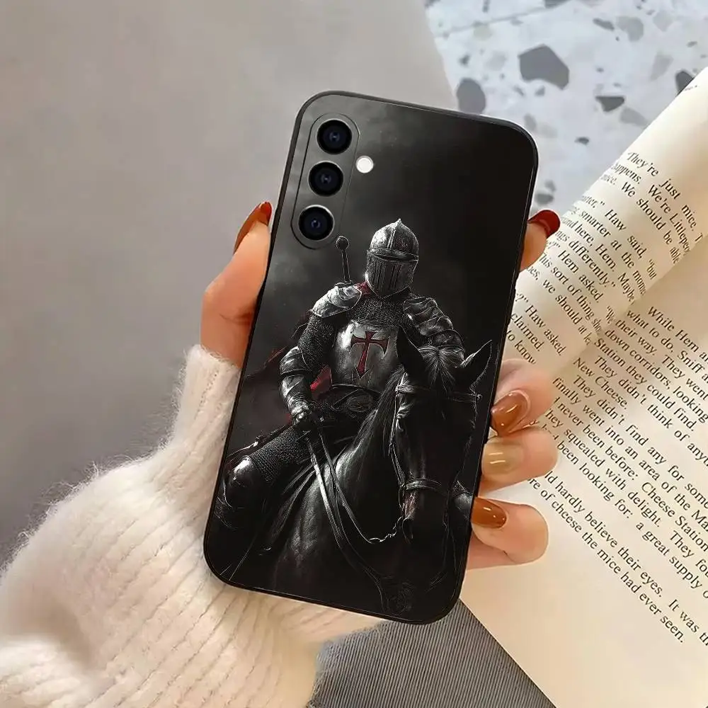 حافظة هاتف K-Knights T-Templar مصنوعة من السيليكون الأسود الناعم لهاتف سامسونج جالاكسي A73، A72، A71، A70، A53، A52، A51 #3