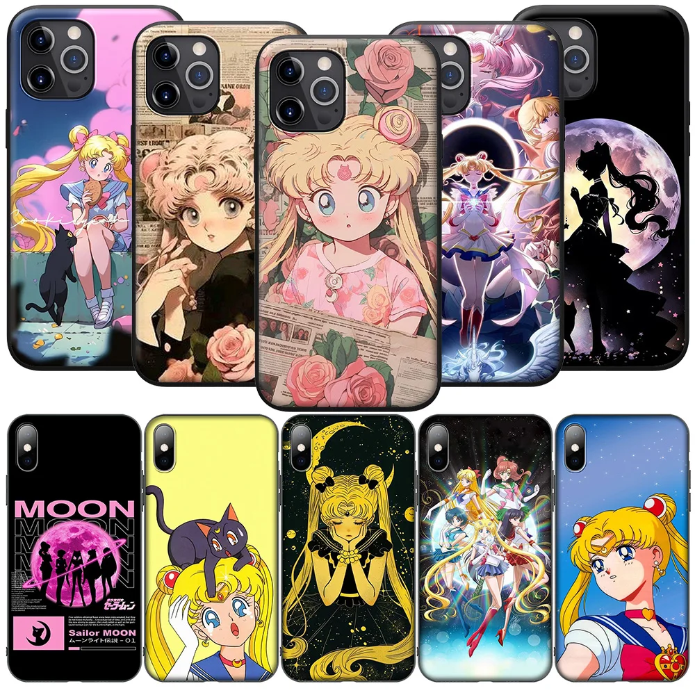 SA41 Comics Star Sailor-Moon Soft Case for iPhone 16 15 14 13 7 8 Pro Max Mini Plus