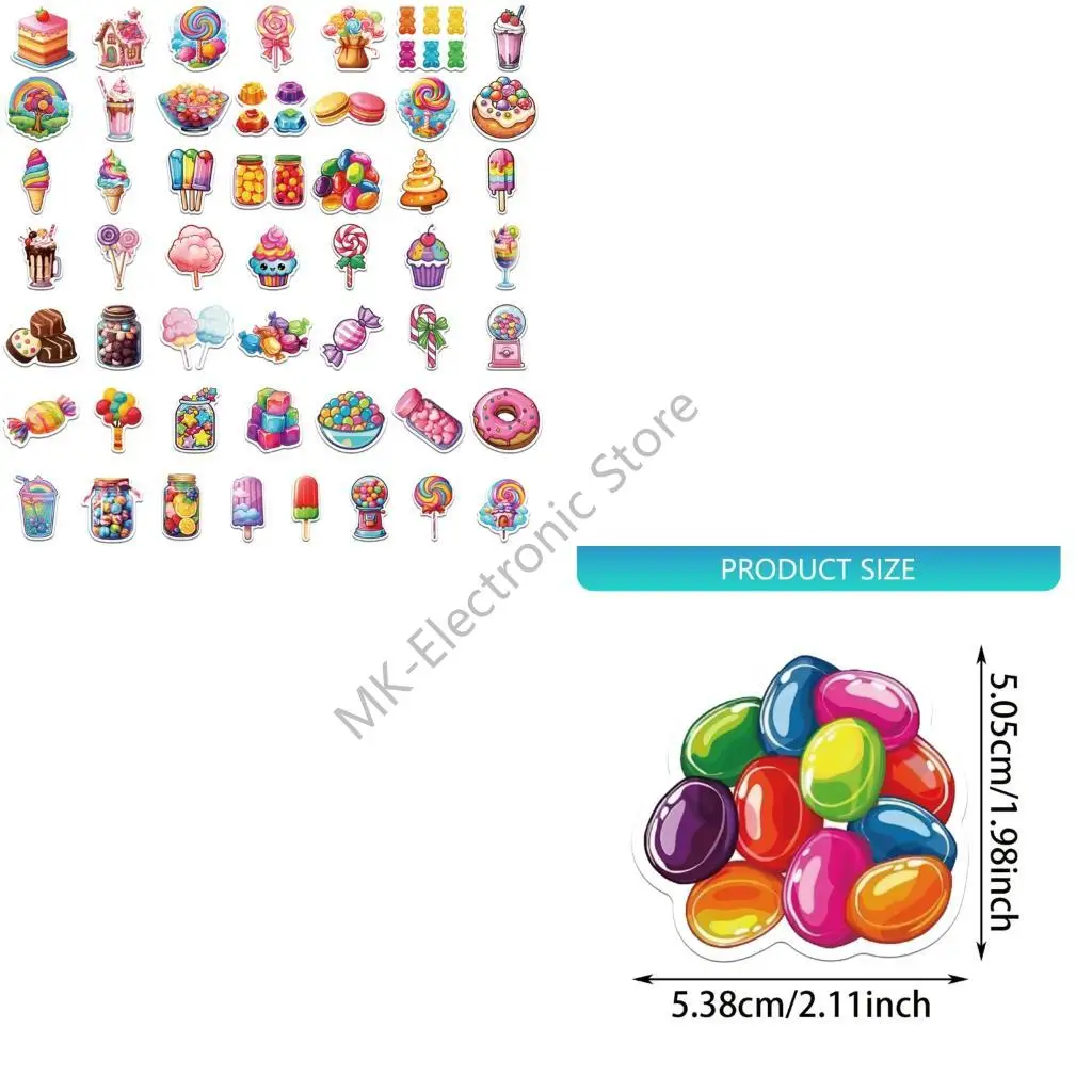 R2LF 50 Sheet Removable Reusable Adhesive PVC Stickers For Electronics Furniture Helmets Car Water Bottle Laptop Guitar