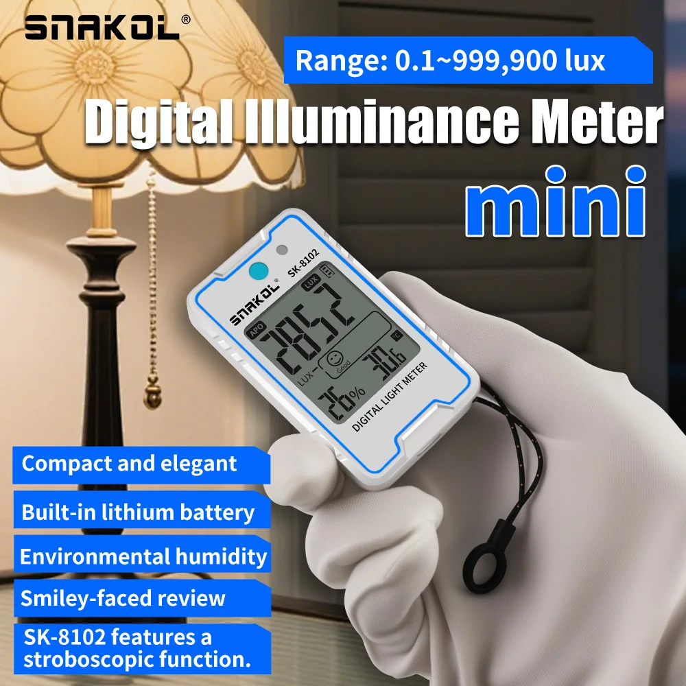 Snakol Mini Lux Meter مقياس الإضاءة الرقمي 999,900 Lux Light Meter Lux/FC قياس تستر الاستشعار مقياس الضوء Luxmeter #2