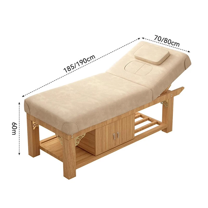 Cama de massagem rústica minimalista, armazenamento de ajuste, cama de cílios clássica moderna com recorte de peito, móveis de salão adulto camilla masaje