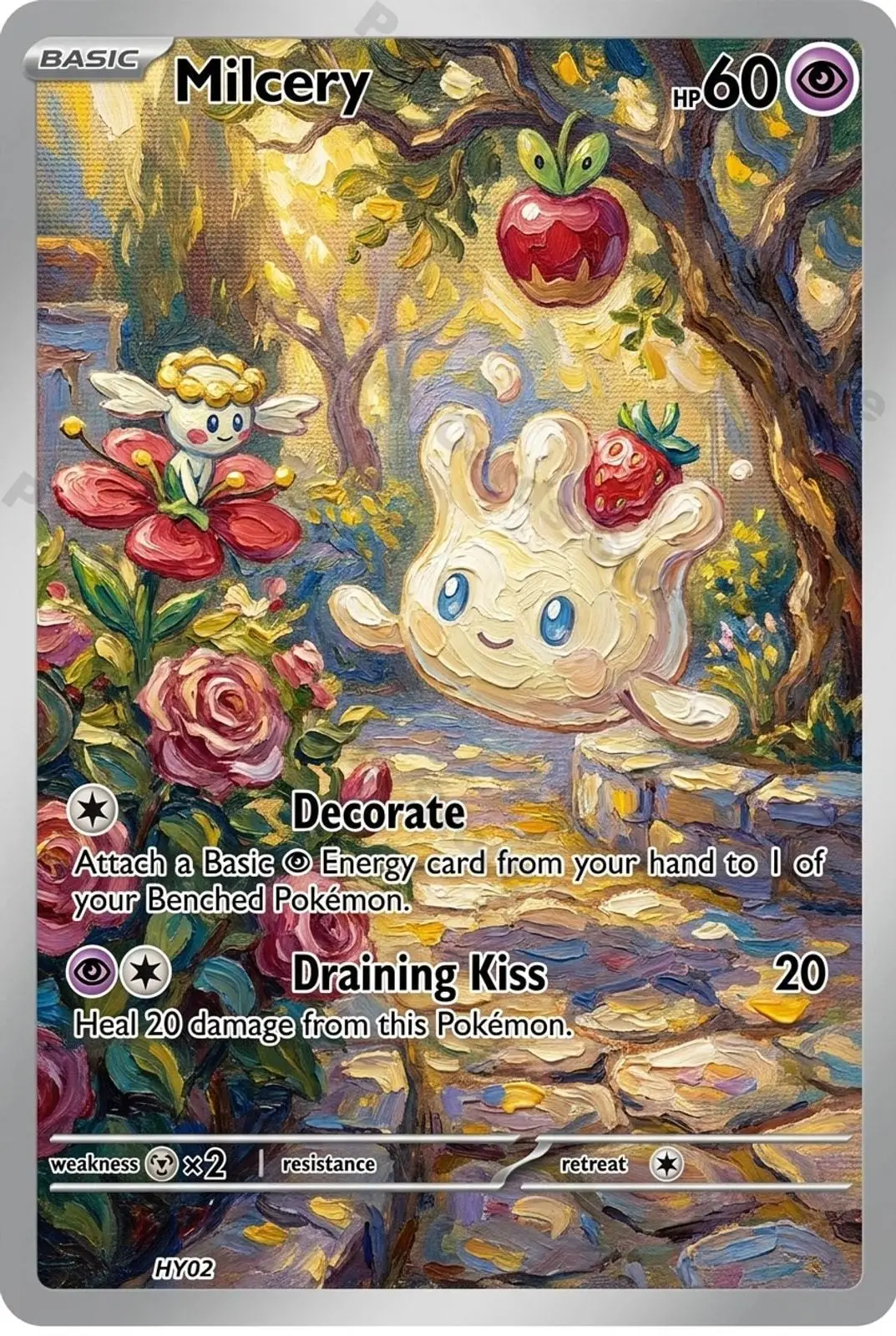 PTCG Cards PTCG Oil Painting Style Milcery Skitty Alcremie Slurpuff Vanillite Collection Cards Rare Cards Set PTCG Gift