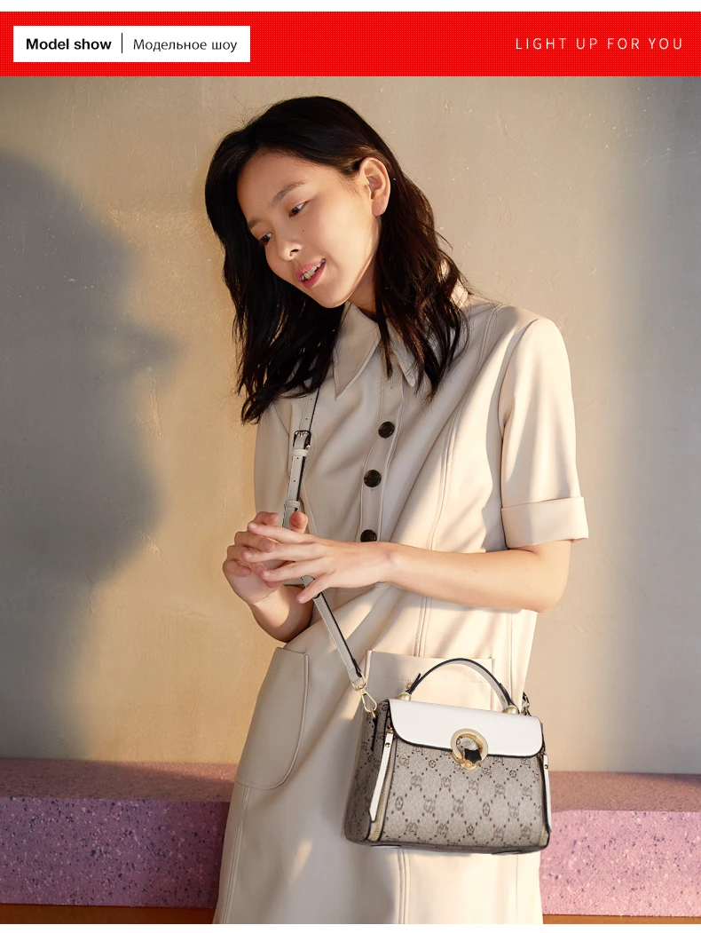 FOXER PVC-Leder Schulter-Crossbody-Taschen Vintage Signature Tote Bag Retro Mode Damenhandtasche Lässige Reisetasche für Frauen – Detail 8