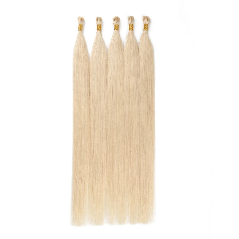 I Tip Hair Extensions Human Hair I Tip Keratin Hair Extensions #60 White Blonde 100% Natural Remy Hair Extensions 100 Grams