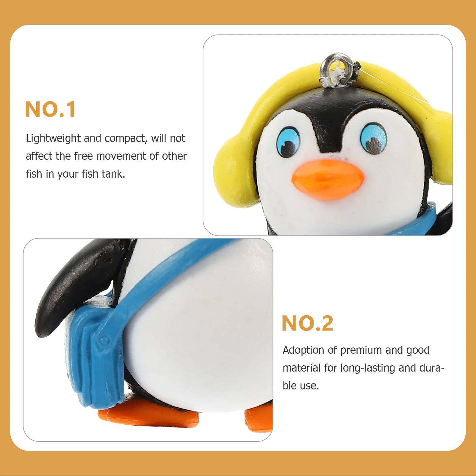 

4Pcs Floating Penguin Aquarium Ornament Lovely Fish Tank Decor for Household Aquariums Bright Fadeless Cartoon Penguin Figure