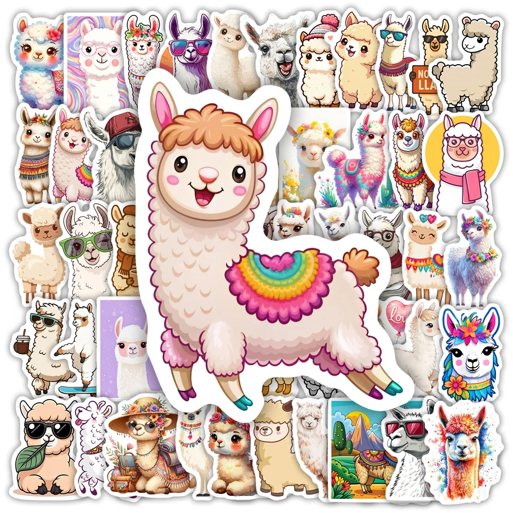 Niedliche Alpaka-Lama-Aufkleber, wasserfeste Vinyl-Sticker, DIY-Geschenkspielzeug für Scrapbooking, Junk Journal, Laptop, Handy, Flaschendekoration
