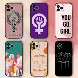 Feminist Feminism Phone Case For iPhone 15,14,13,12,11,XS,XR,X,8,7,Pro,Max,Plus,mini Black Silicone Soft Shell