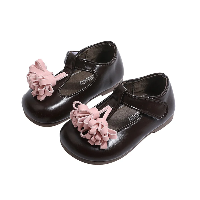 여아구두2026Spring New Performance Kid Leather Shoe Retro Versatile Tassel Girl Princess Shoe Comfort Anti Slip Child Flat Gril Shoe
