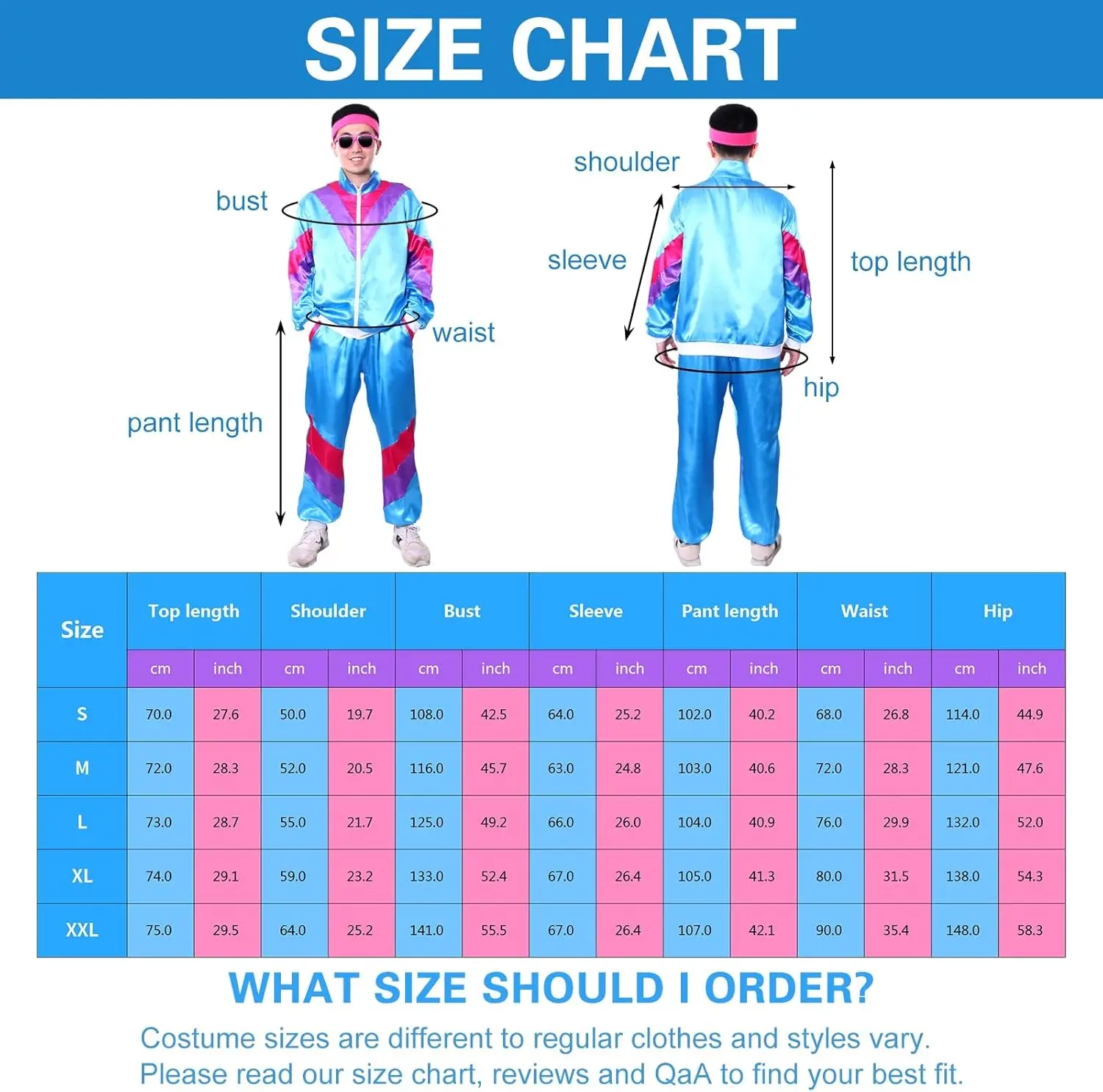 Tracksuit Costumes for Men 90s Hip Hop Shell Suit Costume Mens 80s Retro Tracksuit Jacket Disco Costume Windbreaker and Pants