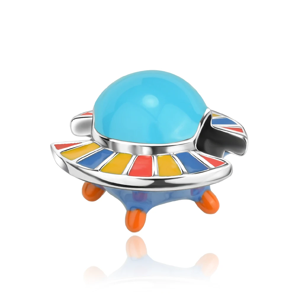 

Ahthen 925 Sterling Silver Hot Sale Beads UFO Dangle Charm fit Snake Chain Bracelets Necklaces for Women Jewelry Making