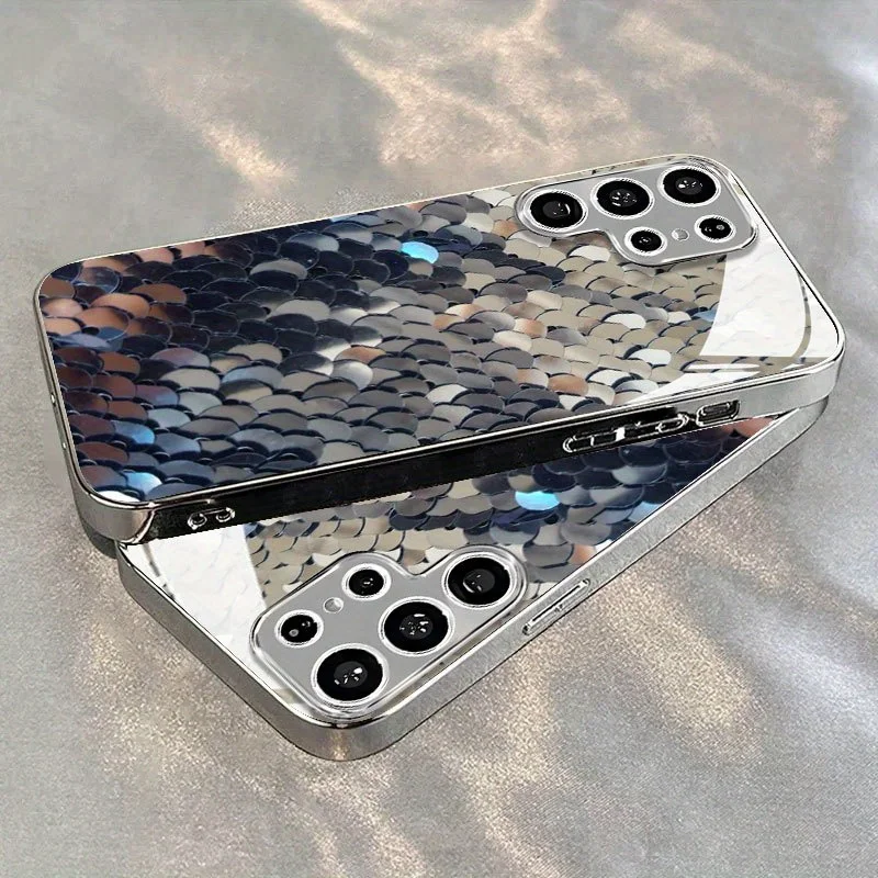 Texture Atmosphere Simplicity High-end Electroplating Glass PhoneCase for Samsung Galaxy S26 S25 S24 S23 S22 S21 FE,Ultra,Plus