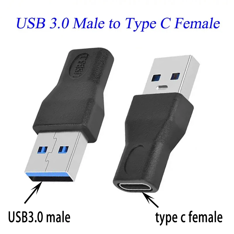 1pcs USB 3.1 Type C Female to USB 3.0 Male Port Adapter type-c USB-C to USB3.0 Type-A Connector Black Color Adapter Converter