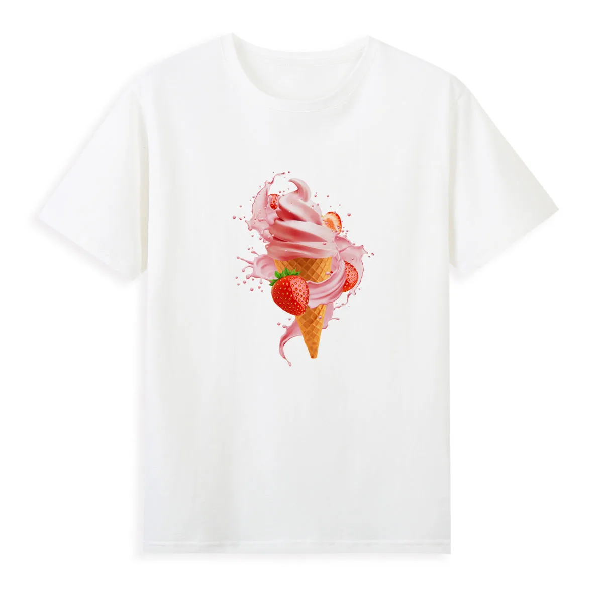 Sweet Ice Cream T-Shirt Dames Zomer Cool Schattige Kleding Merk Van Hoge Kwaliteit Casual Top Tees A0171